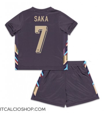 Inghilterra Bukayo Saka #7 Seconda Maglia Bambino Europei 2024 Manica Corta (+ Pantaloni corti)